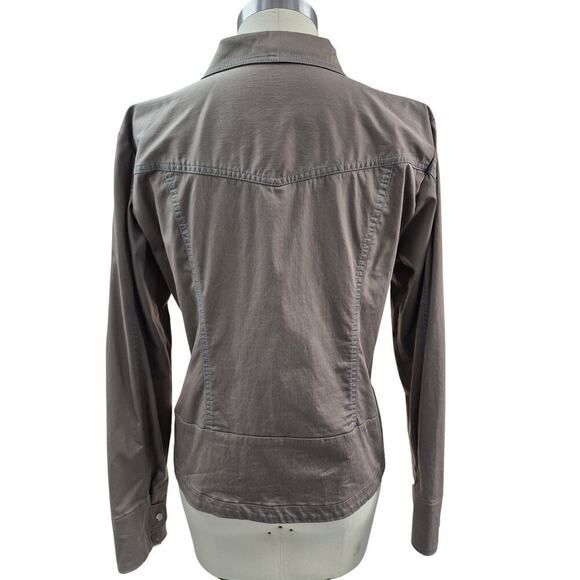 Nike Dry Fit  Tan Golf Jacket Turquoise Blue Stitching Womens XL - Picture 4 of 9